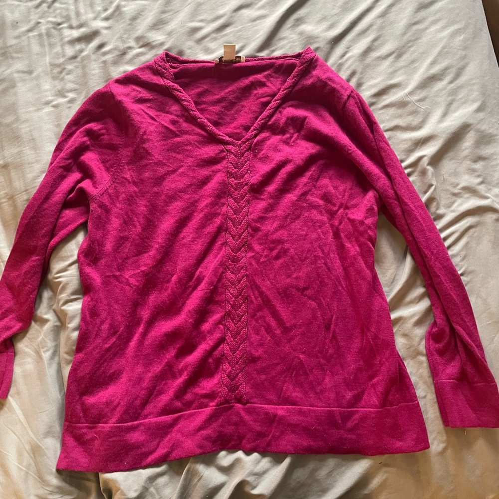 Fuchsia long sleeve sweater from Coldwater Creek, size 2X EUC